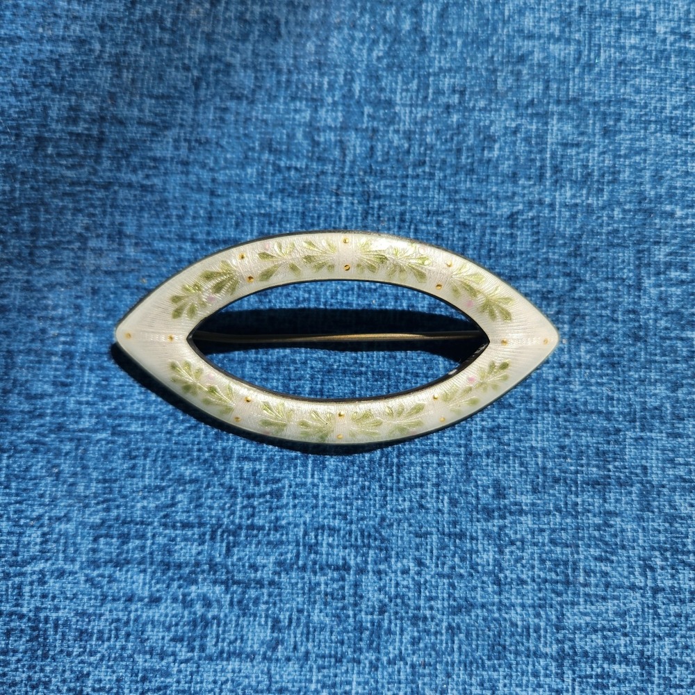 Antique Sterling Silver Enamel Brooch Champleve Sash Pin Circa 1915 Robbins